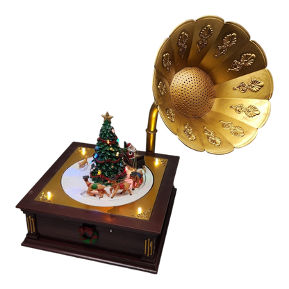Lighted Musical Rotating Phonograph - 14 inch