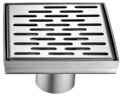 ALFI brand ABSD55C 5" x 5" Square Stainless Steel Shower Drain with Groove Holes
