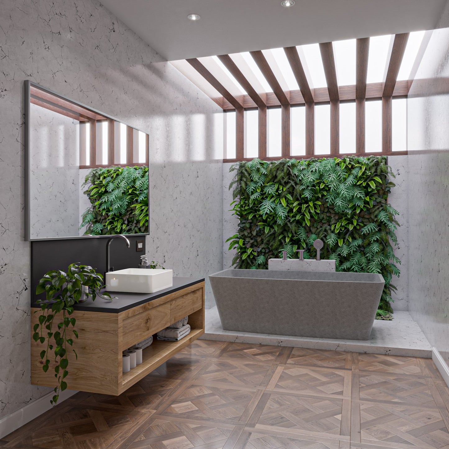 ALFI brand  ABCO71TUB 71" Solid Concrete Rectangular Freestanding Bathtub
