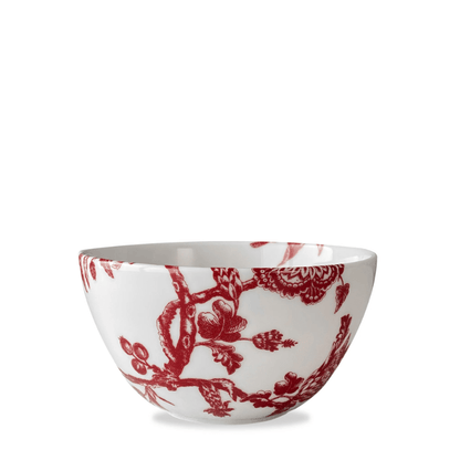Arcadia Crimson Red Porcelain Dinnerware – Premium Floral Coastal Tableware