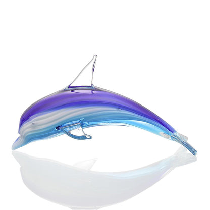 Art Glass Blue Layers Dolphin