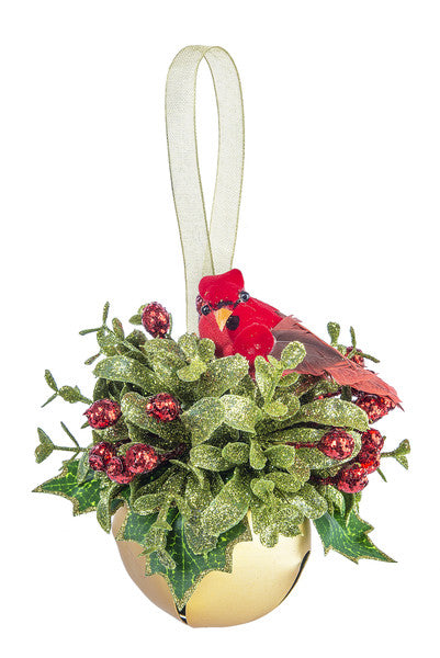 Cardinal Sleigh Bell Ornament -