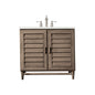 Portland 36" Single Vanity Cabinet, Whitewashed Walnut