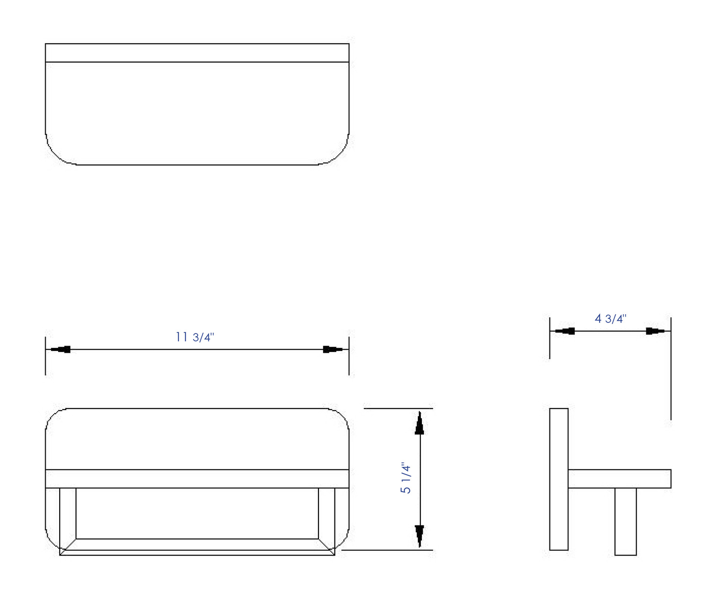 ALFI brand  AB5510 12" Small Wooden Shelf with Chrome Towel Bar Bathroom Accessory