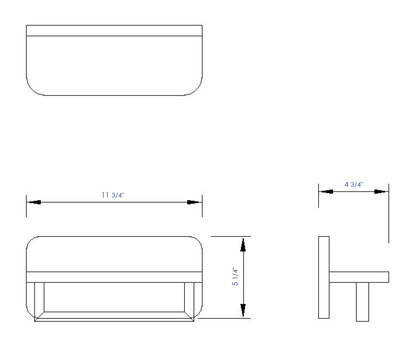 ALFI brand  AB5510 12" Small Wooden Shelf with Chrome Towel Bar Bathroom Accessory