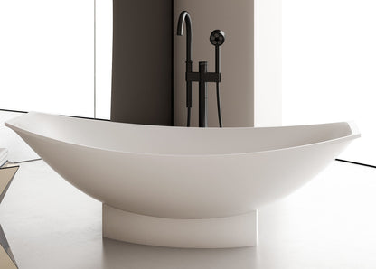 ALFI brand  AB9991 White Matte 71" Solid Surface Resin Free Standing Hammock Style Bathtub