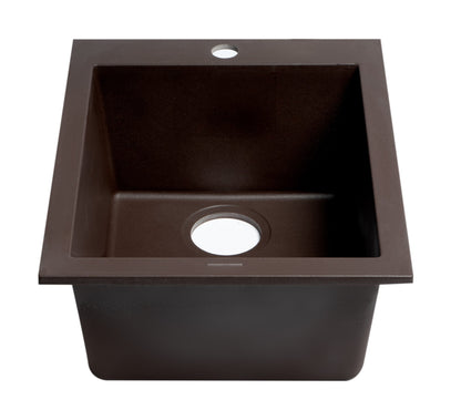 ALFI brand AB1720DI 17" Drop-In Rectangular Granite Composite Kitchen Prep Sink