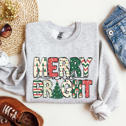Merry And Bright, Trend, Gorgeous Christmas Sweatshirt