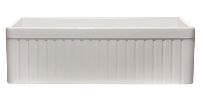 ALFI brand AB532 AB532-W 33" White Single Bowl Fluted Apron Fireclay Farm Sink