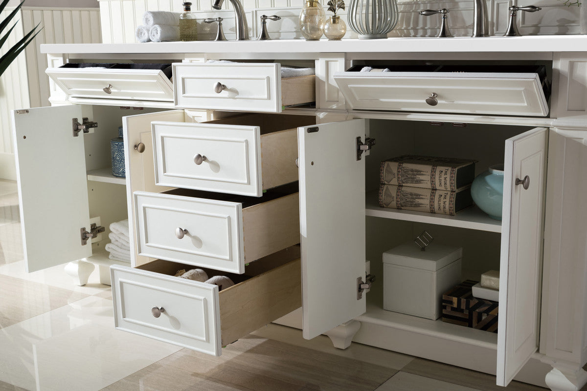 Bristol 72" Double Vanity Cabinet, Bright White