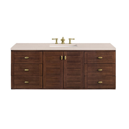 Amberly 60" Single Vanity Cabinet, Mid-Century Walnut