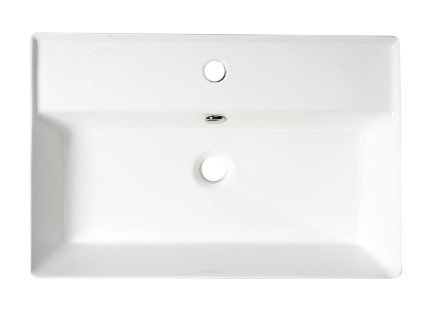 ALFI brand ABC901 24" Modern Rectangular Above Mount Ceramic Sink with Faucet Hole