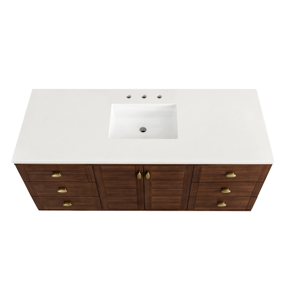 Amberly 60" Single Vanity Cabinet, Mid-Century Walnut