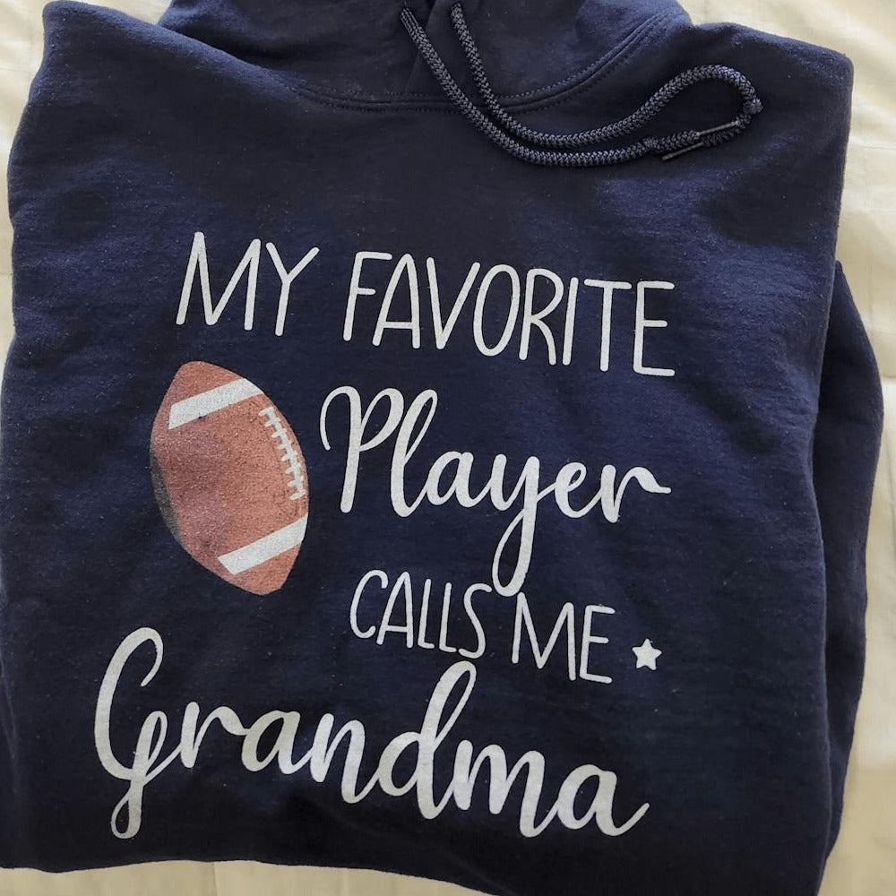 My Favorite Player Calls Me Grandma - Personalized Custom T Shirt - Birthday, Loving, Funny Gift for Grandma/Nana/Mimi, Mom, Wife, Grandparent