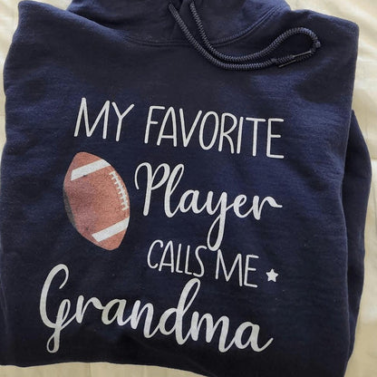 My Favorite Player Calls Me Grandma - Personalized Custom T Shirt - Birthday, Loving, Funny Gift for Grandma/Nana/Mimi, Mom, Wife, Grandparent