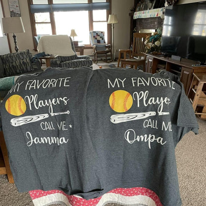 My Favorite Player Calls Me Grandma - Personalized Custom T Shirt - Birthday, Loving, Funny Gift for Grandma/Nana/Mimi, Mom, Wife, Grandparent