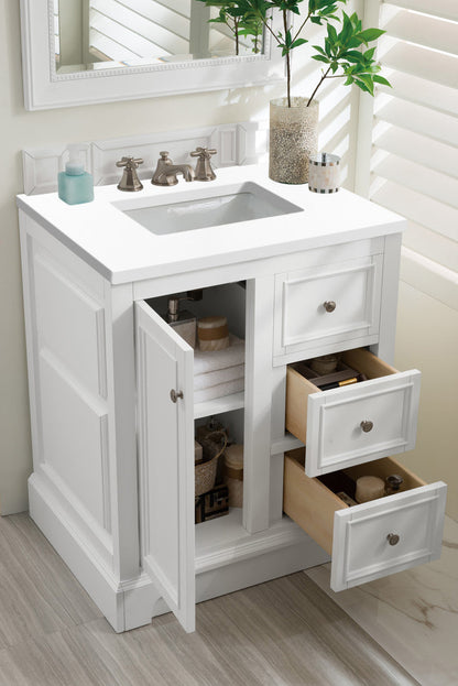 De Soto 30" Single Vanity Cabinet, Bright White