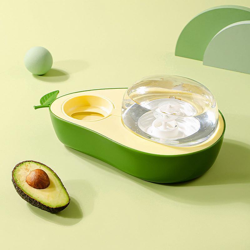 Avocado Pawsome Pet Feeding Set: Automatic Food Bowl And Water