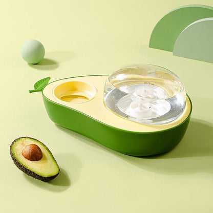Avocado Pawsome Pet Feeding Set: Automatic Food Bowl And Water