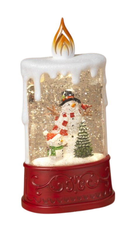 Christmas B/O Lighted Spinning Water Globe Candle
