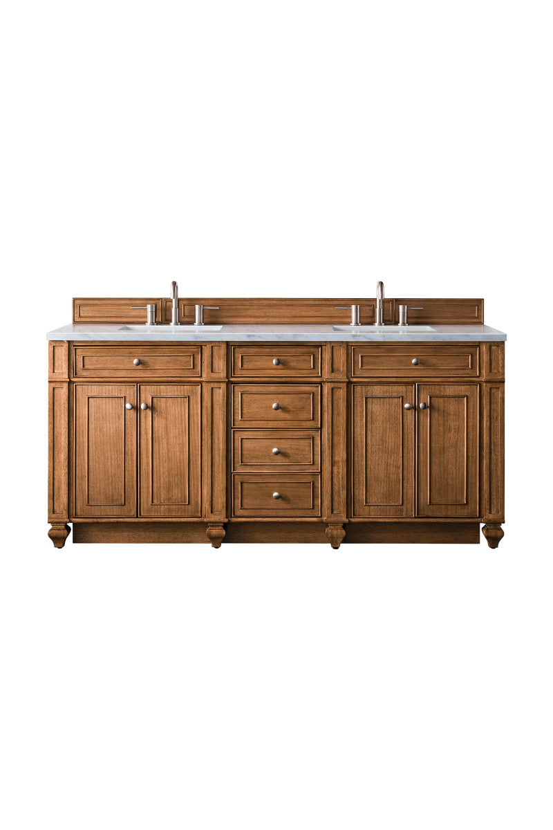 Bristol 72" Double Vanity Cabinet, Bright White