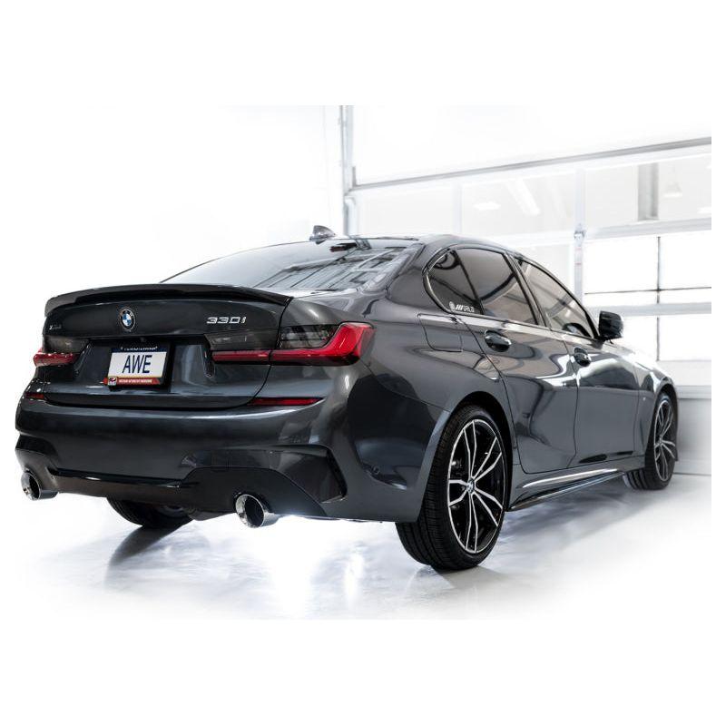 AWE 19-23 BMW 330i / 21-23 BMW 430i Base G2X Touring Axle Back Exhaust - Chrome Silver