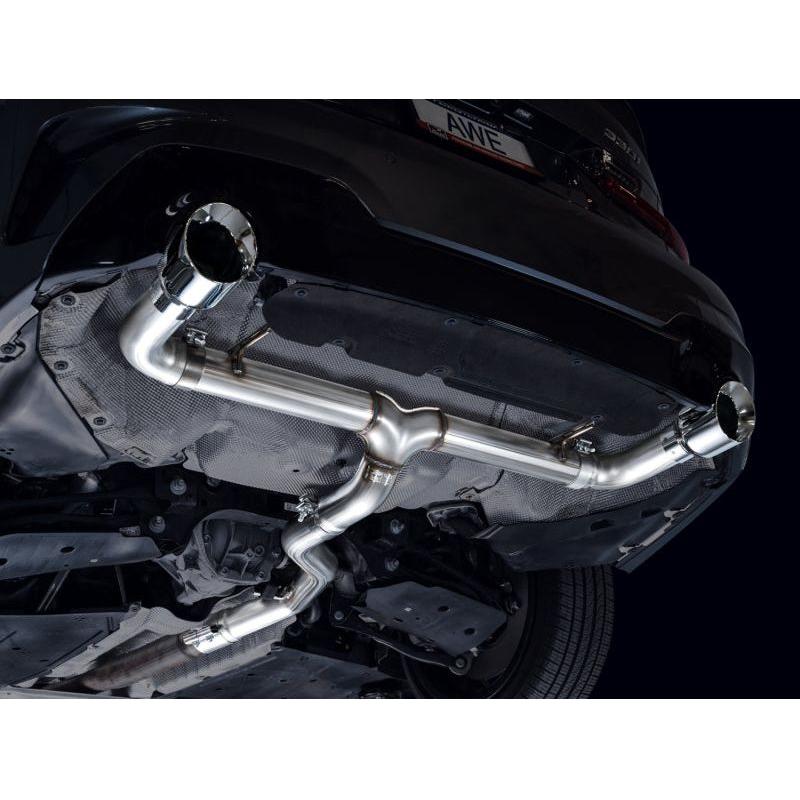 AWE 19-23 BMW 330i / 21-23 BMW 430i Base G2X Track Edition Axle Back Exhaust - Chrome Silver