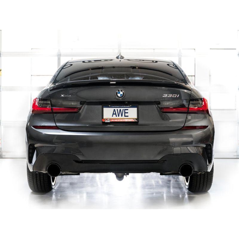AWE 19-23 BMW 330i / 21-23 BMW 430i Base G2X Track Edition Axle Back Exhaust - Diamond Black