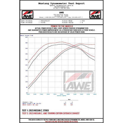AWE 2023 Nissan Z RZ34 RWD Touring Edition Catback Exhaust System w/ Chrome Silver Tips