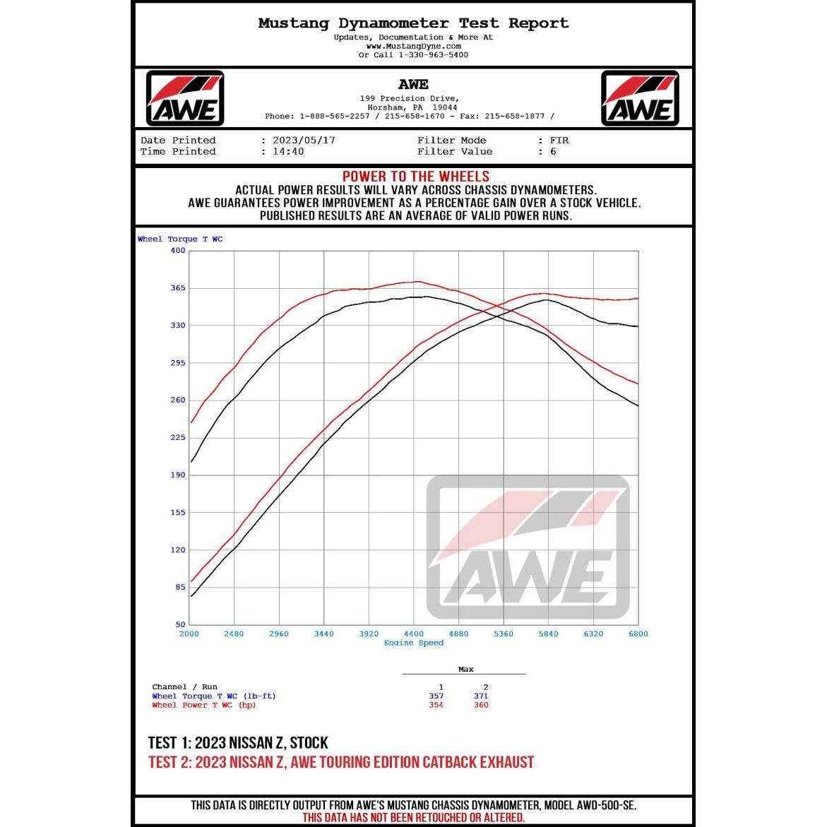 AWE 2023 Nissan Z RZ34 RWD Touring Edition Catback Exhaust System w/ Diamond Black Tips