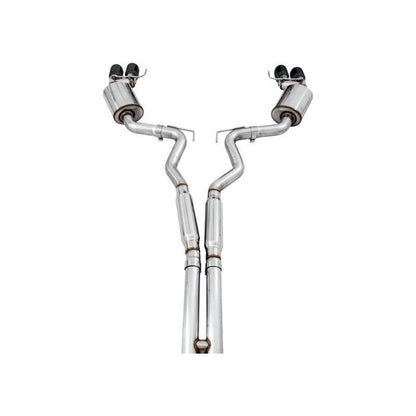 AWE Tuning 2018+ Ford Mustang GT (S550) Cat-back Exhaust - Touring Edition (Quad Diamond Black Tips)