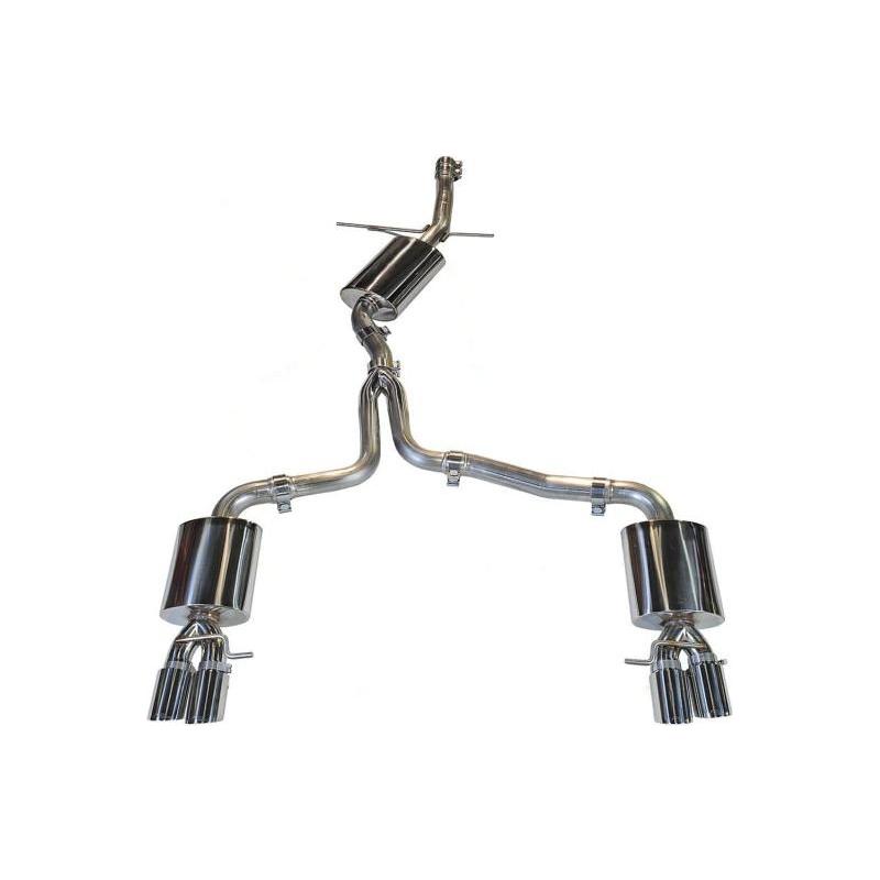AWE Tuning Audi B8 A4 Touring Edition Exhaust - Quad Tip Polished Silver Tips - Does Not Fit Cabrio