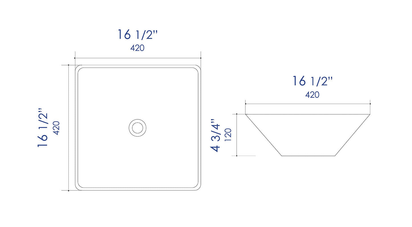 ALFI brand  ABC912 White 17" Square Above Mount Ceramic Sink
