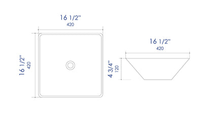 ALFI brand  ABC912 White 17" Square Above Mount Ceramic Sink