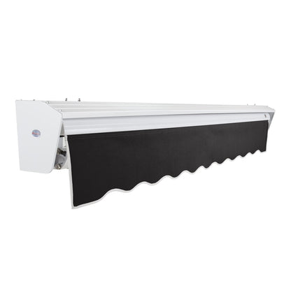[18x10FT] Awntech Destin Premium Electric Outdoor Motorized Retractable Awning [DTL18/DTR18-SBY] (SAK13056)