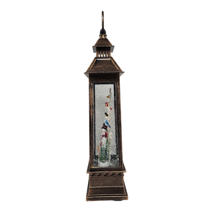 Lighted Spinning Waterglobe Lantern - Frosty and Friends