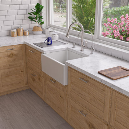 ALFI brand AB2418SB Smooth Thick Wall Fireclay Single Bowl Farm Sink