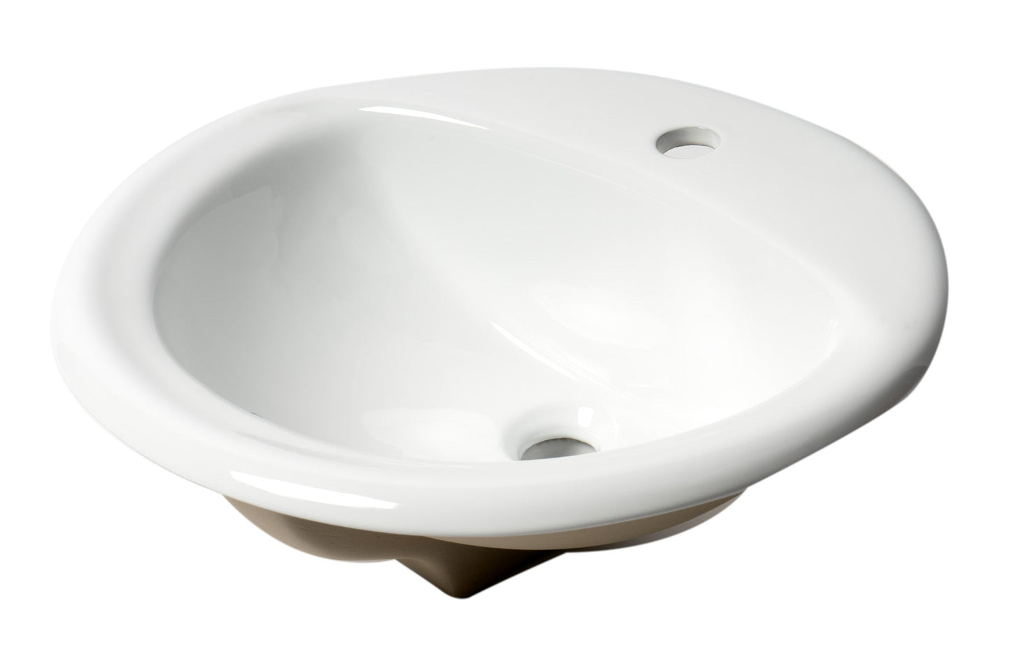 ALFI brand  ABC802 White 21" Oval Drop In Ceramic Sink with Faucet Hole