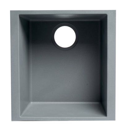ALFI brand AB1720UM 17" Undermount Rectangular Granite Composite Kitchen Prep Sink