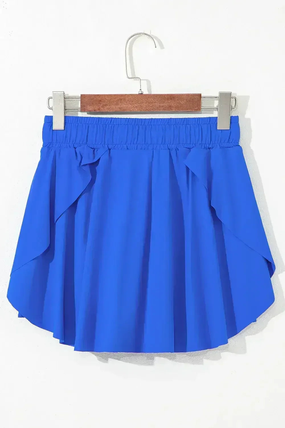 Light Green Drawstring High Waist Lined Tennis Skort