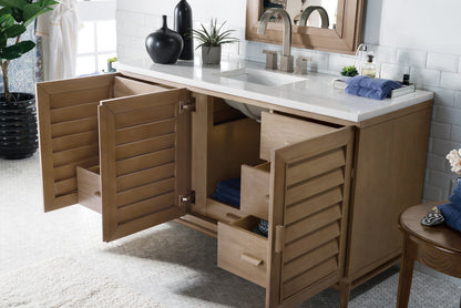 Portland 60" Single Vanity Cabinet, Whitewashed Walnut
