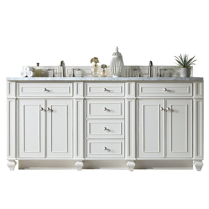 Bristol 72" Double Vanity Cabinet, Bright White