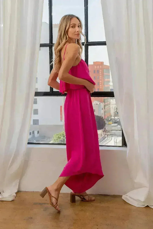 Sleeveless Wide Leg Jumpsuit | Polyester Jumpsuit | Sizes S-3XL