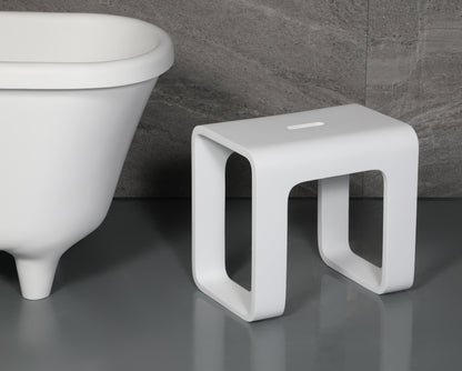 ALFI brand  ABST99 White Matte Solid Surface Resin Bathroom / Shower Stool