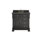 James Martin 547-V36 Brookfield 36” Single Vanity – Black Onyx / Honey Oak / Pearl Charcoal