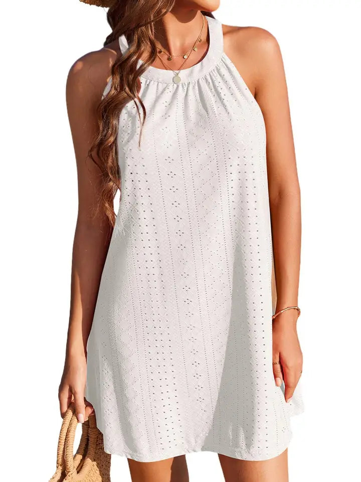 Crochet Hollow Sleeveless Blouse Coverup
