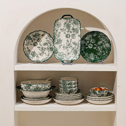 Elegant Rose Floral Salad Plates Set  Ideal Gift