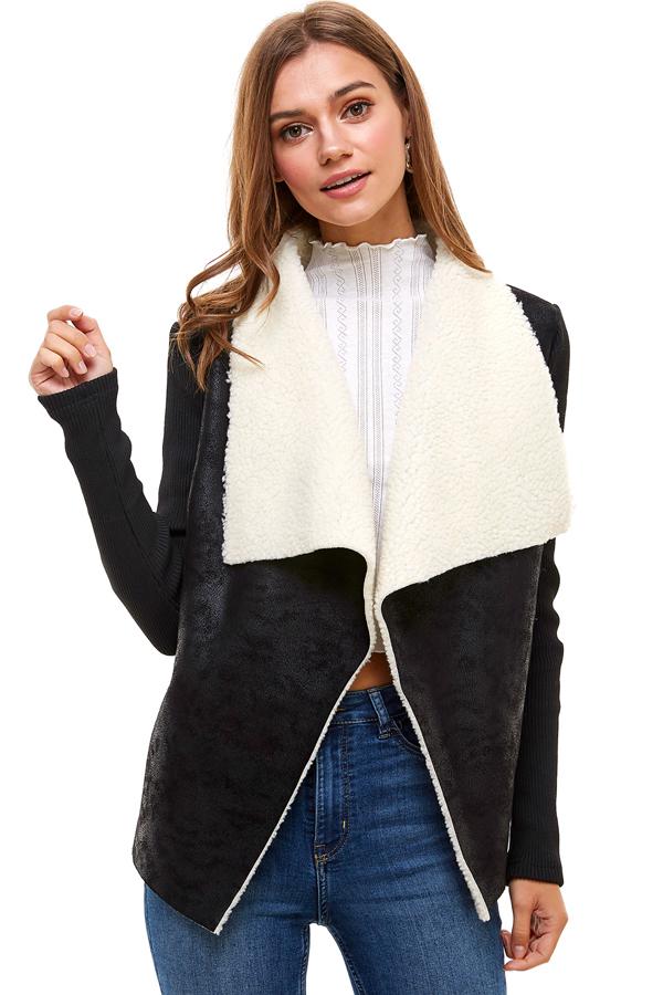 Sherpa Drape Collar Jacket | Apparel | Kitchen + Metal