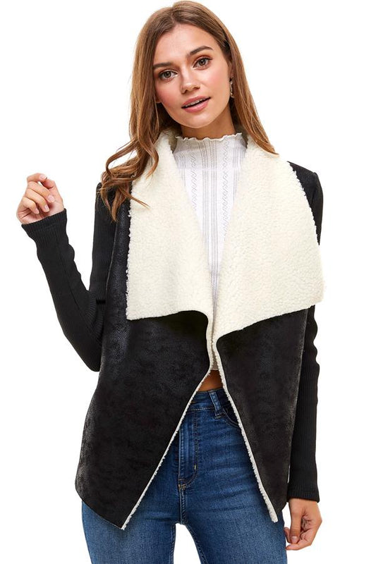 Sherpa Drape Collar Jacket | Apparel | Kitchen + Metal