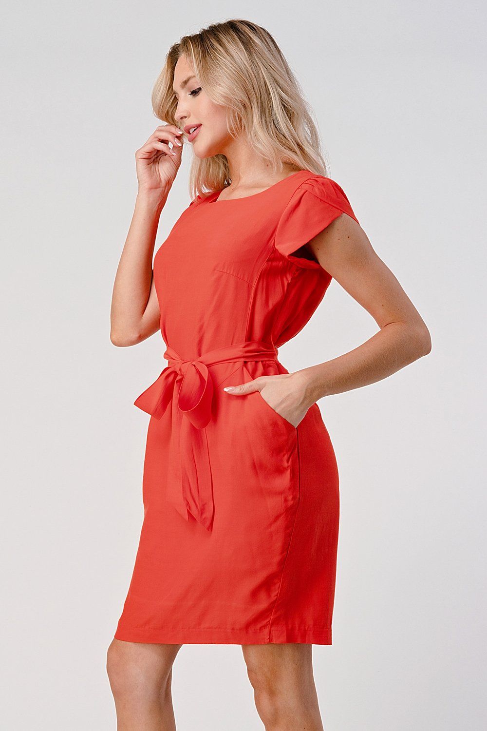 Elegant Cap-Sleeve Dress with Tie Waist | Apparel | Kitchen + Metal